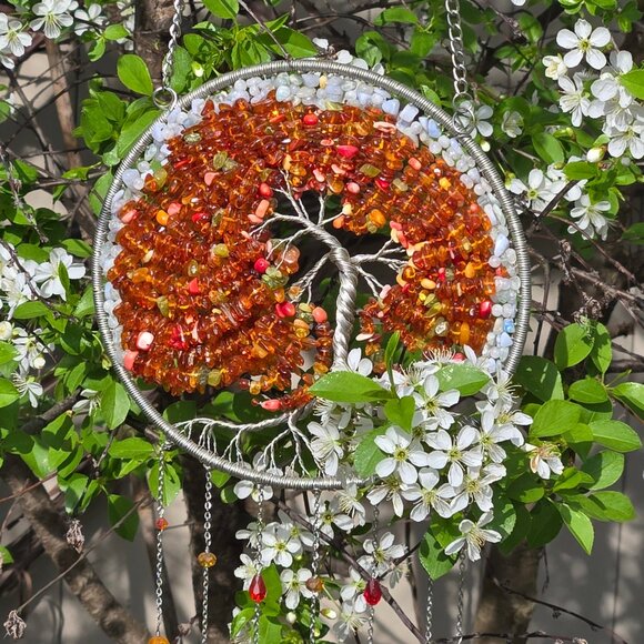 Golden Autumn Tree of Life suncatcher - Picture 2 of 3